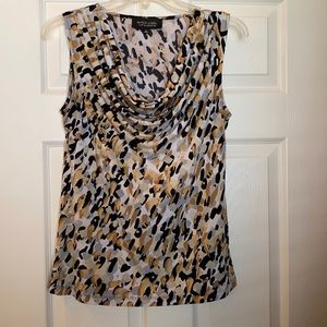 EVAN-PICONE BLACK LABEL MULTI HUES TOP-FRONT COWL NECK- SLEEVELESS BEAUTY!!